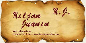Miljan Juanin vizit kartica